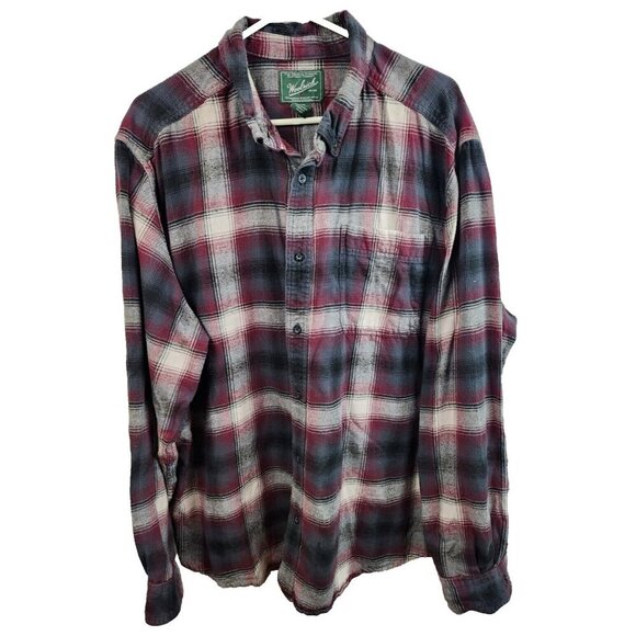 Woolrich Mens Plaid Flannel Shirt Size XXL Red Gray Long Sleeve Button Up Casual - Picture 1 of 7